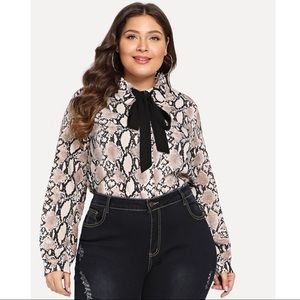 Shein Plus Snake Print Blouse